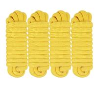 Dock Lines 20' x 3/4" Double Braided Marine Mooring Ropes 4 Pack, Dock Rope 5 Colors Boat Ropes for Docking with 15'' Eyelet Premium Dock Lines for Boats - Yellow