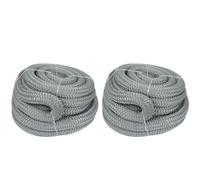 Dock Lines 35' x 1" Double Braided Marine Mooring Ropes 2 Pack, Dock Rope 2 Colors Boat Ropes for Docking with 24'' Eyelet Premium Dock Lines for Boats - Grey