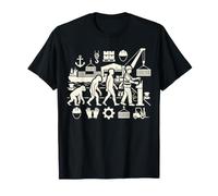 Dock Worker Evolution Port Operations Design T-Shirt