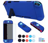 Dockable Case for Nintendo Switch - COMCOOL 3 in 1 Protective Cover Case for Nintendo Switch and Joy-Con Controller with Screen Protector and Thumb Grips - Dark Blue