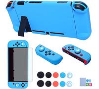 Dockable Case for Nintendo Switch - COMCOOL 3 in 1 Protective Cover Case for Nintendo Switch and Joy-Con Controller with Screen Protector and Thumb Grips - Sky Blue