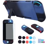 Dockable Case for Nintendo Switch - COMCOOL 3 in 1 Protective Cover Case for Nintendo Switch and Joy-Con Controller with Screen Protector - Blue Black