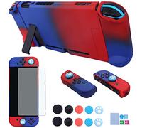 Dockable Case for Nintendo Switch - COMCOOL 3 in 1 Protective Cover Case for Nintendo Switch and Joy-Con Controller with Screen Protector - Red Blue
