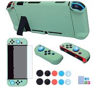 Dockable Case for Nintendo Switch - COMCOOL 3 in 1 Protective Cover Case for Nintendo Switch and Joy-Con Controller with Screen Protector and Thumb Grips - Tea Green