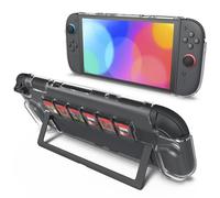 Dockable Protective Case for Nintendo Switch 2 2025 with 6 Game Card Storage Slots, Sturdy Clear Case for Switch 2 Anti-Scratch Design, Comfortable Grip, Compatible with J-Cons