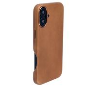 Dockem Genuine Leather Case V2 for iPhone 16 Plus with Full Camera Control Cutout, Compatible with MagSafe (MSGL, Light Brown)