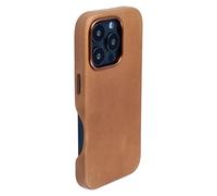 Dockem Genuine Leather Case V2 for iPhone 16 Pro with Full Camera Control Cutout, Compatible with MagSafe (MSGL, Light Brown)
