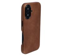 Dockem Genuine Leather Case V2 for iPhone 16 with Full Camera Control Cutout, Compatible with MagSafe (MSGL, Brown)