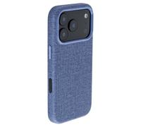 Dockem Slim Case for iPhone 17 Pro, Compatible with MagSafe (Blue) | MSVL Faux Leather Cover, Wireless Charging Compatible, Metal Buttons, Capacitive Camera Control Button, Protective Camera Lip