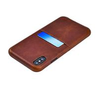Dockem Virtuosa M1 Genuine Leather Wallet Case for iPhone XS Max: Slim Card Case with Integrated Metal Plate for Magnetic Mounting (Brown)