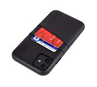 Dockem Wallet Case for iPhone 11: Built-in Metal Plate for Magnetic Mounting & 2 Credit Card Holders (6.1" Exec M2, Synthetic Leather, Black)