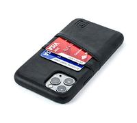 Dockem Wallet Case for iPhone 11 Pro: Built-in Metal Plate for Magnetic Mounting & 2 Credit Card Holder Slots (5.8" Exec M2, Synthetic Leather, Black)