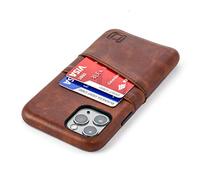 Dockem Wallet Case for iPhone 11 Pro: Built-in Metal Plate for Magnetic Mounting & 2 Credit Card Holder Slots (5.8" Exec M2, Synthetic Leather, Brown)