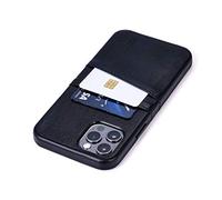 Dockem Wallet Case for iPhone 12 & iPhone 12 Pro: Built-in Metal Plate for Magnetic Mounting & 2 Credit Card Holders: 6.1" Exec M2, Smooth Synthetic Leather (Black)