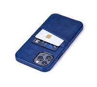 Dockem Wallet Case for iPhone 12 & iPhone 12 Pro: Built-in Metal Plate for Magnetic Mounting & 2 Credit Card Holders: 6.1" Exec M2, Smooth Synthetic Leather (Navy)