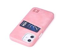 Dockem Wallet Case for iPhone 12 mini: Built-in Metal Plate for Magnetic Mounting & 1 Credit Card Holder: 5.4" Exec M2, Smooth Synthetic Leather (Pink)