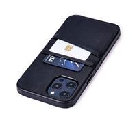 Dockem Wallet Case for iPhone 12 Pro Max: Built-in Metal Plate for Magnetic Mounting & 2 Credit Card Holders: 6.7" Exec M2, Smooth Synthetic Leather (Black)