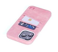 Dockem Wallet Case for iPhone 13 Pro Max with Built-in Metal Plate for Magnetic Mounting & 2 Credit Card Holder Pockets: Exec M2, Premium Synthetic Leather (6.7" iPhone 13 Pro Max, Pink)