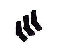 Docker's Men's 3PK Crews Flat Knit W Emrboidery, Black, One Size