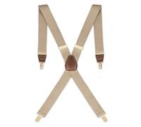 Dockers Men's Adjustable Solid Suspender, Khaki, One Size