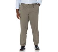 Dockers Men's Classic Fit Easy Khaki Pants - Pleated (Standard and Big & Tall), Dark Pebble, 32W x 34L
