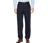 Dockers Men's Classic Fit Signature Khaki Lux Cotton Stretch Pants-Pleated (Regular and Big & Tall) Casual Navy, 40W x 34L