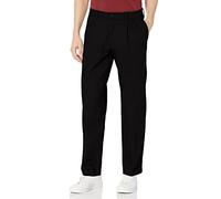 DOCKERS Men's Classic Fit Signature Khaki Lux Cotton Stretch Pants-Pleated (Regular and Big & Tall) Casual, Black, 38W / 34L