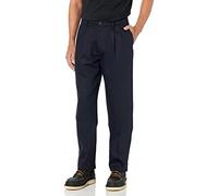 DOCKERS Men's Classic Fit Signature Khaki Lux Cotton Stretch Pants-Pleated (Regular and Big & Tall) Casual Navy, 38W / 34L