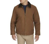 DOCKERS Men's Cotton Workwear Jacket with Corduroy Collar, Dark Khaki, L