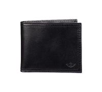 Dockers Men's Extra Capacity Bifold Wallet – ID Window & Multiple Card Slots – Black Emboss