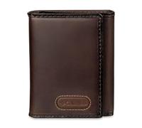 Dockers Men's Extra Capacity Slim Profile Trifold Wallet with Multiple Card Slots and Id Window, Brown Logo Ornament, One Size, Extra Capacity Leather Trifold Wallet with Logo Ornament