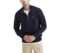DOCKERS Men's Regular Fit Long Sleeve 1/4 Zip Fleece Sweatshirt, Beautiful Black, XL