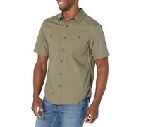 Dockers Men's Regular Fit Short Sleeve Utility Shirt, (New) Camo Green-Solid (Rip Stop), Large