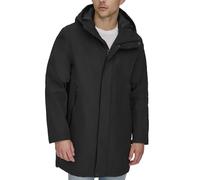 Dockers Men's Softshell Mid-Length Hooded City Coat Jacket, Black, M