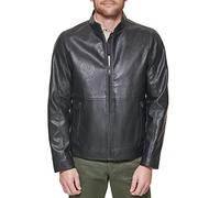 Dockers Men's The Dylan Faux Leather Racer Jacket, Black, XXL