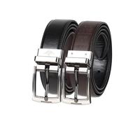 DOCKERS Men's Two-in-one Reversible Rotative Buckle Everyday Casual Dress Belt (Regular and Big & Tall Sizing), Black/Brown, Medium (34-36)