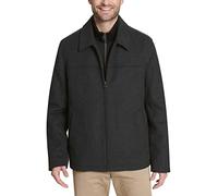 DOCKERS Men's Logan Wool Blend Open Bottom Jacket Coat, Charcoal/Softshell Bib, S