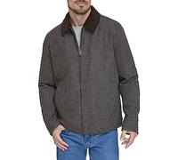 DOCKERS Men's Wool Blend Open Bottom Jacket with Quilted Coat, Houndstooth (Without Bib), Large