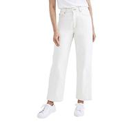 DOCKERS Women's HIGH Waist Jean Cut Straight Casual Pants, White Garment Dye, 32 Regular