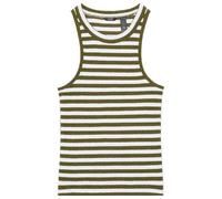 Dockers Women's Rib Knit Tank Tees, Avocado Stripe, XS