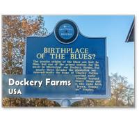 Dockery, USA - - Mississippi Blues Trail Marker at The Dockery Farms Cotton Plantation in Dockery, Mississippi, Regarded as The Place Where Delta Blues Music Was Born, Fridge Magnet