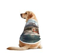 Docking at The Port of The Giant Ship Dog Shirt Vest Dog Clothes- Breathable Cooling for Big Dogs, Sun Protection Comfort Wear for Golden Retriever, Husky, Alaska Outdoor Activities XX-Large