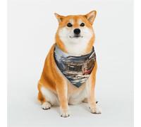 Docking at The Port of The Giant Ship Pet Scarf Stylish Triangle Bid Scarf Bandana Pet Accessory,Washable Pet Kerchief for Girl Boy Dogs or Cats Small