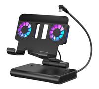 Docking Stand for ROG Ally X for Steam Deck, for MSI Claw, for LEGION Go with Dual Fans, 4K 144Hz HDMI 2.1 100W PD USB 3.2 Gigabit Ethernet Adjustable Station (With lights)