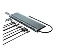 Docking station, 11 in 1 USB-C Hub, USB Type C auf 4K 30Hz HDMI+VGA, 87W PD, USB3.0/2.0,SD/TF Reader,Ethernet RJ45,3.5mm Audio für HP/MacBook/Dell Laptops