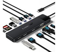 Docking Station, (2025 Upgrade) Lemorele Usb C Hub 13-in-1,Triple Display Adapter with 2 x 4K Dual HDMI, VGA, 5 x USB A, 100 W PD, USB C Data, SD/TF, 3.5 mm Audio for Mac/Windows