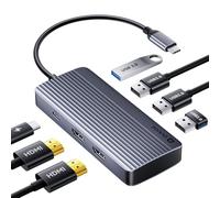 Docking Station Dual Monitor, QUUGE 7 in 1 USB C hub multiport adapter 2 HDMI, Dual 4K, 5Gbps USB 3.0, 3 x USB 2.0 & 100W Power Delivery, USBC Docking Station for Dell XPS, HP Spectre