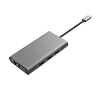 Docking Station for Laptop Computer, Hub Adapter with Type-C Port - Computer Dock with Multiple Ports and Card Reader, for PC Charging Suitable for Office Home and Travel