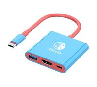 Docking Station for Nintendo Switch, 3-Port USB C Multiport Digital AV Converter Adapter with 4K HDMI USB 3.0 100W Charging Port, Switch Travel Dock with HDMI for MacBook Pro, Dell XPS, HP, etc