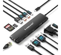 Docking Station USB C/A 10 Gbps 3Display 13 in 1,